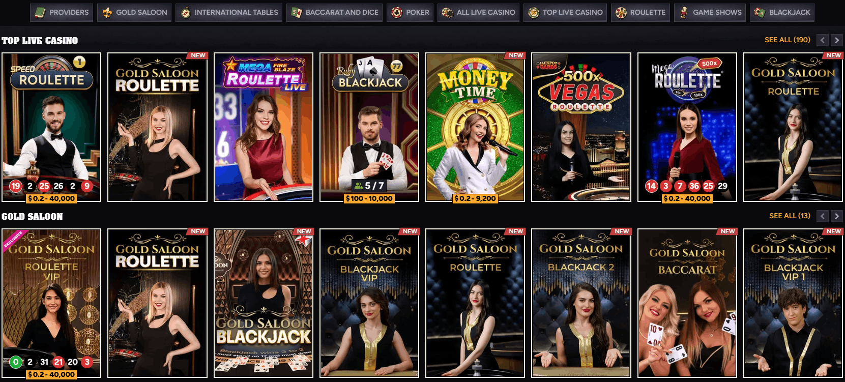 Wintino Casino live dealers