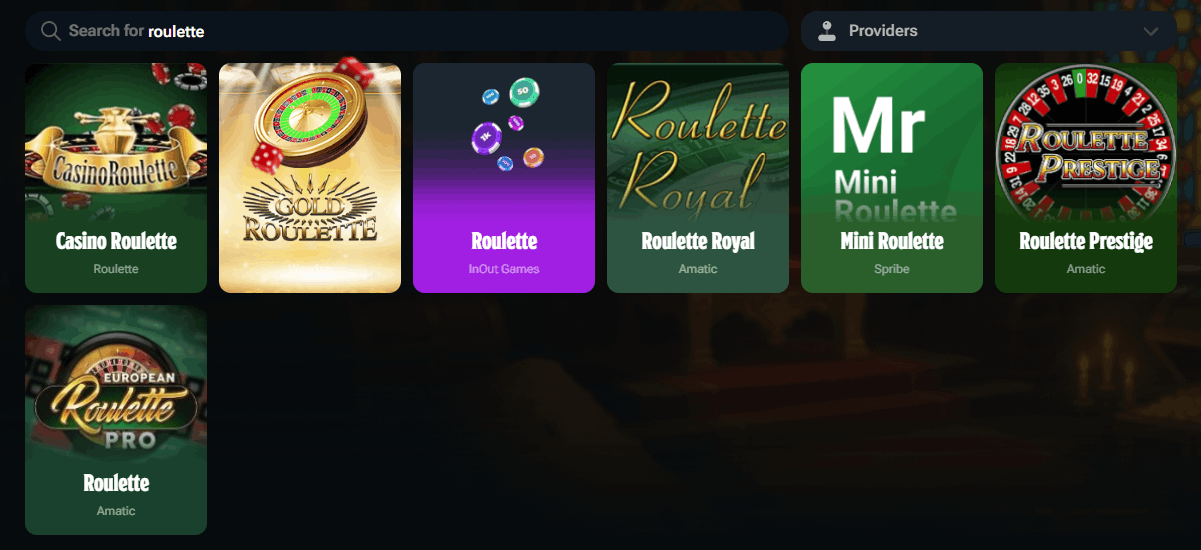 Kingdom Casino table games