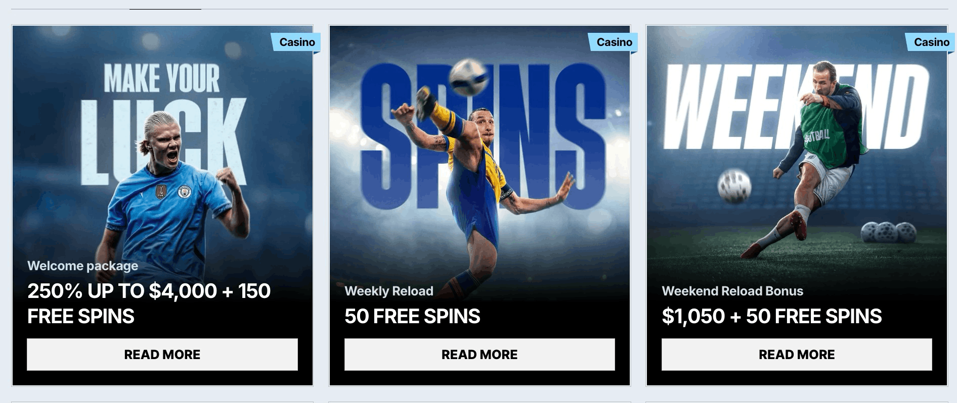 Zoccer Casino welcome bonus package
