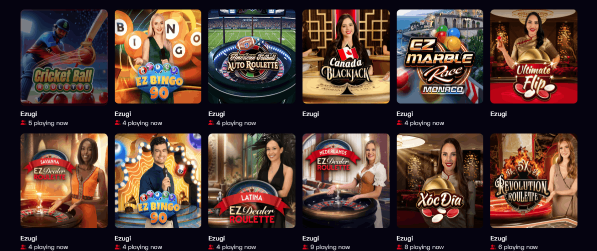 Ybets Casino live dealers