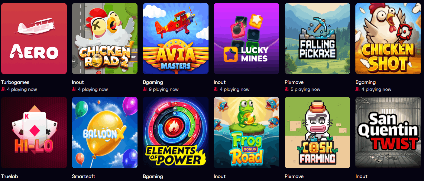 Ybets Casino instant win games