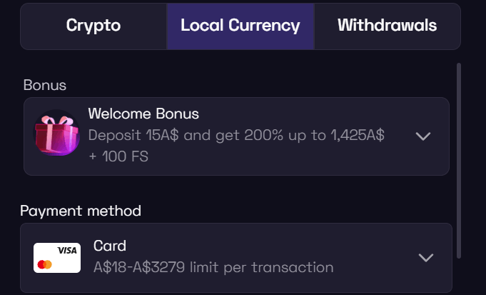 Ybets Casino Payment methods