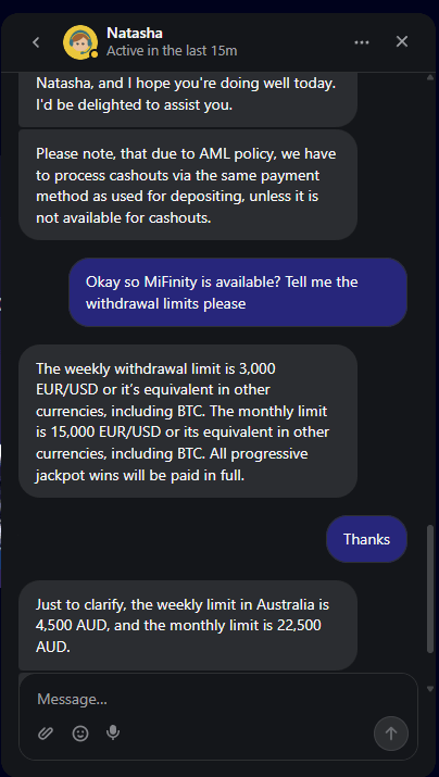 Jet4Bet casino customer support