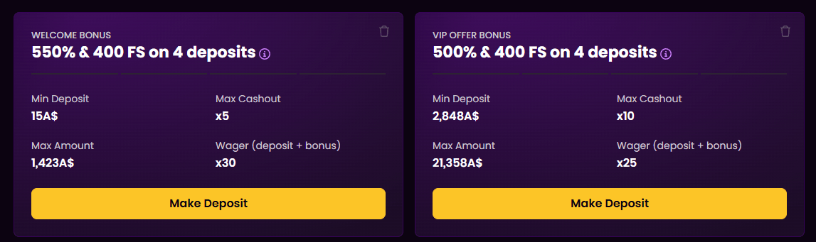 iWild Casino bonuses