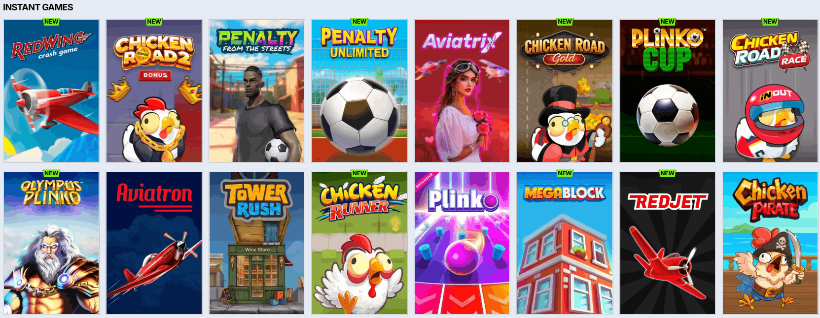 Zoccer Casino instant win games