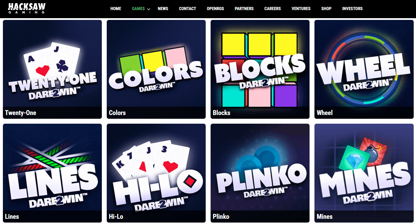 Hacksaw Gaming instant win games