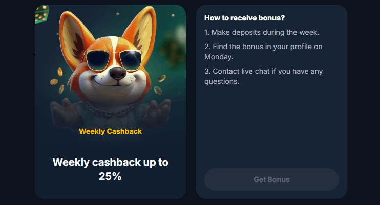 EgoGames weekly cashback bonus