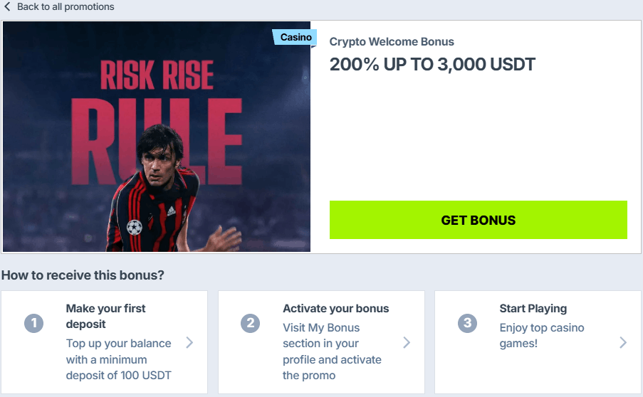 Zoccer Casino crypto welcome bonus