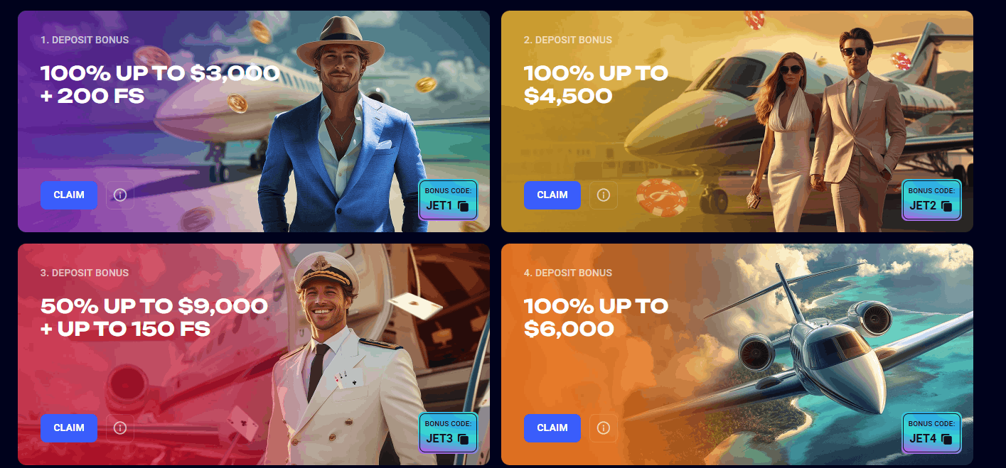 Jet4Black casino welcome package