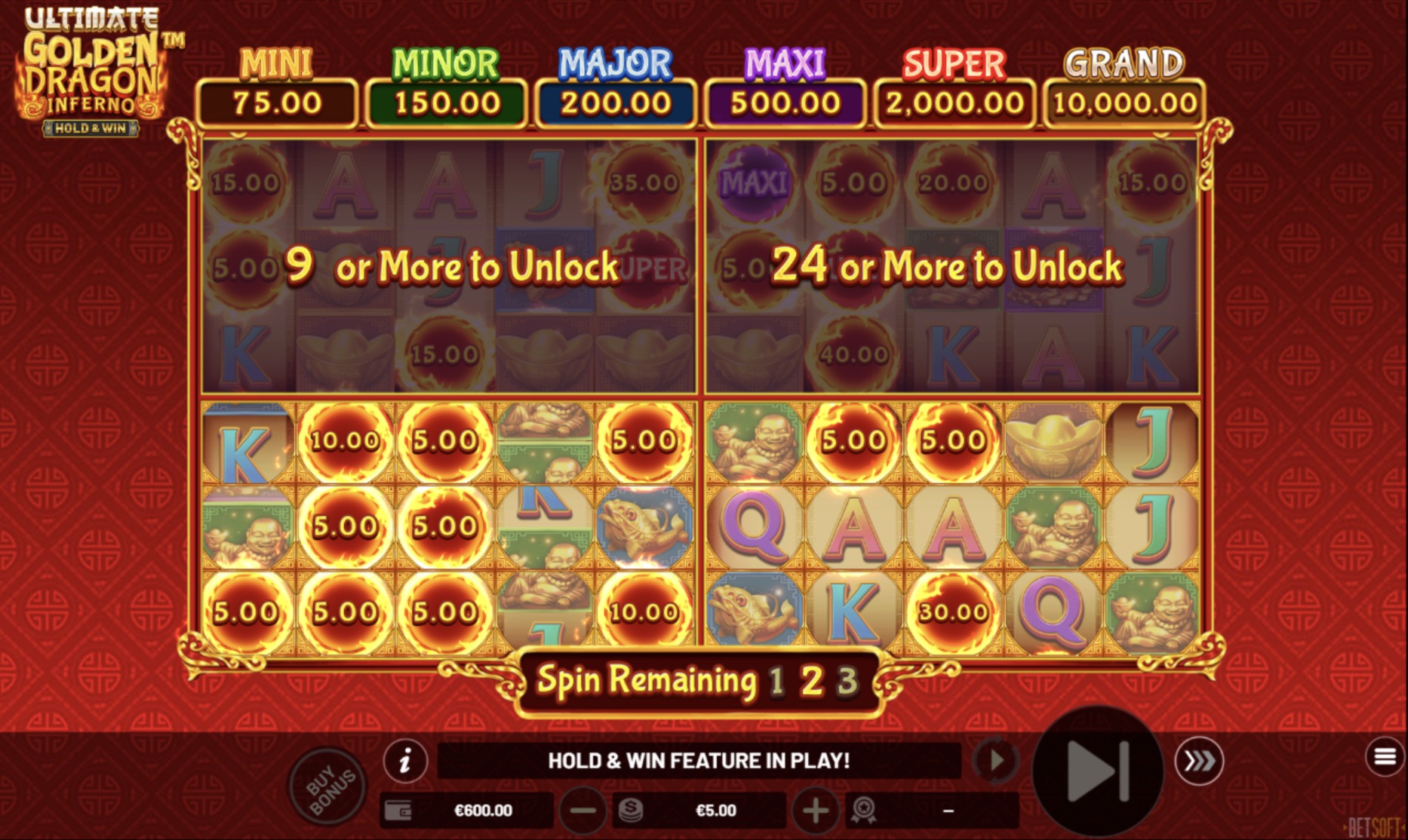 Ultimate Golden Dragon Inferno Hold and Win