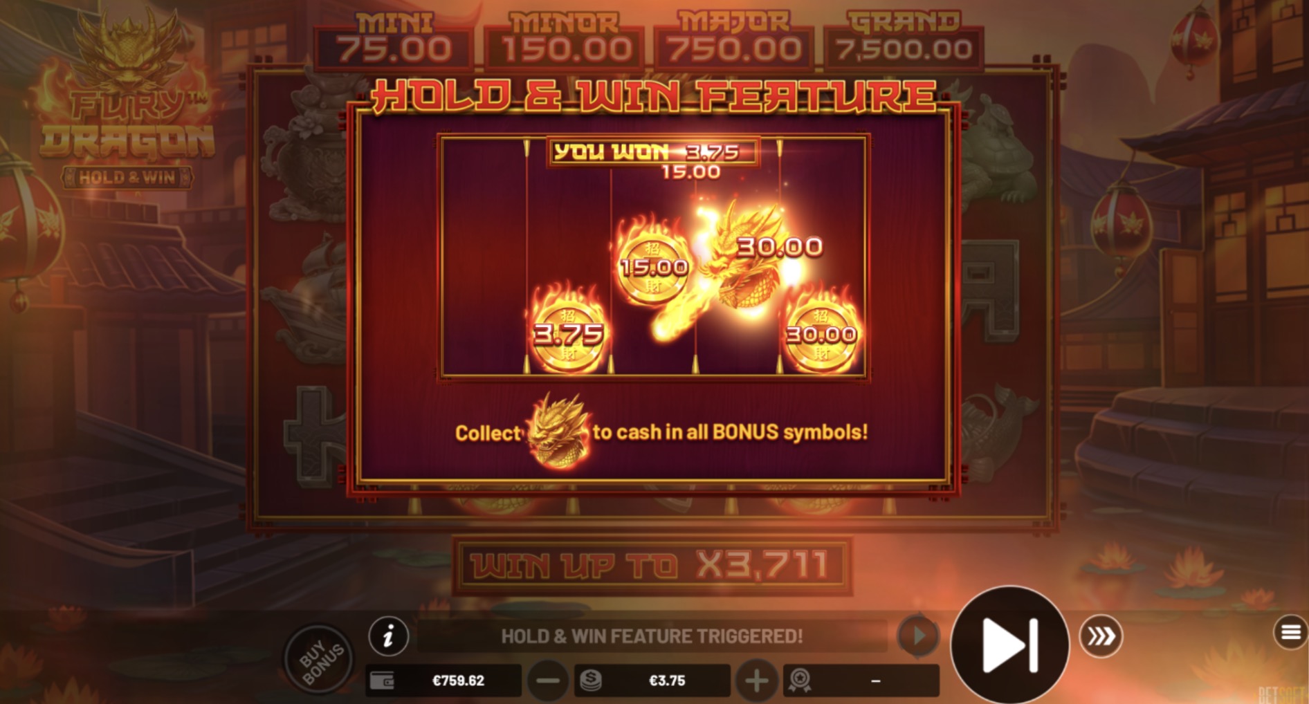  Fury Dragon: Hold & Win