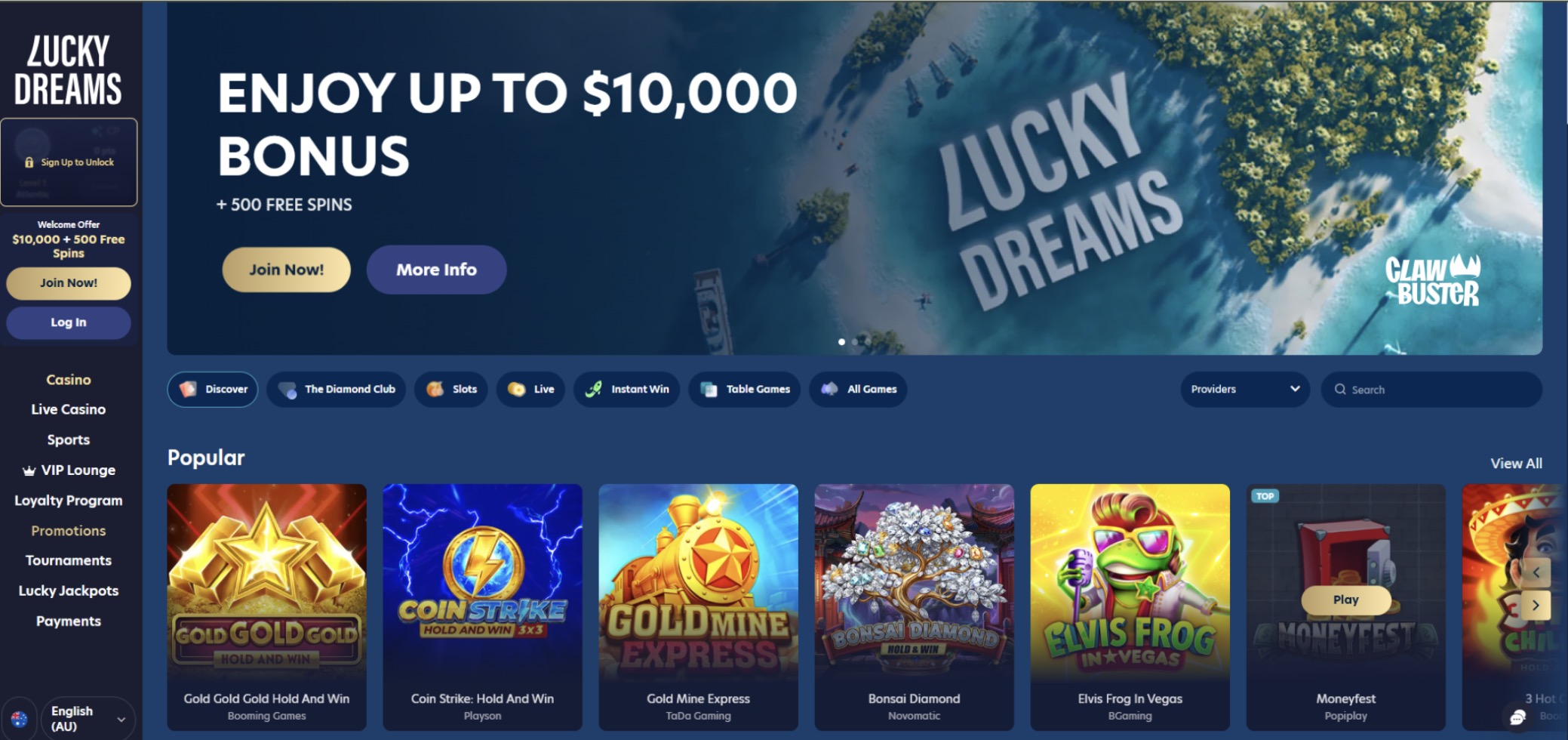 Lucky Dreams homepage