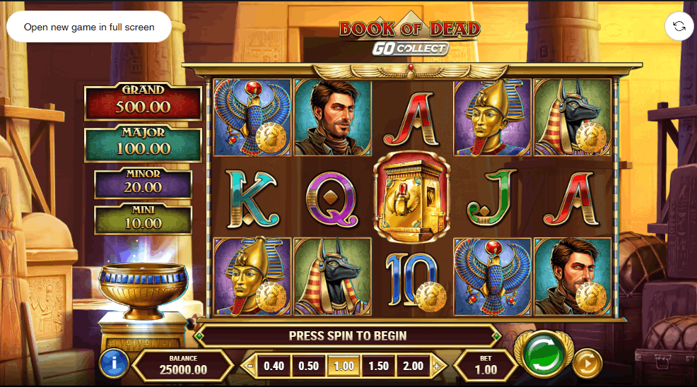 Play'n GO Book of Dead GO Collect pokie
