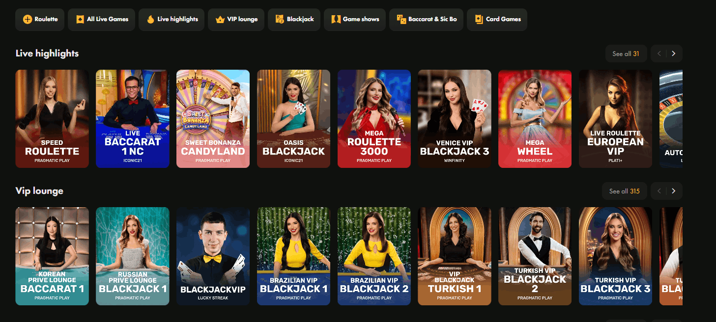 Wincrown live dealers