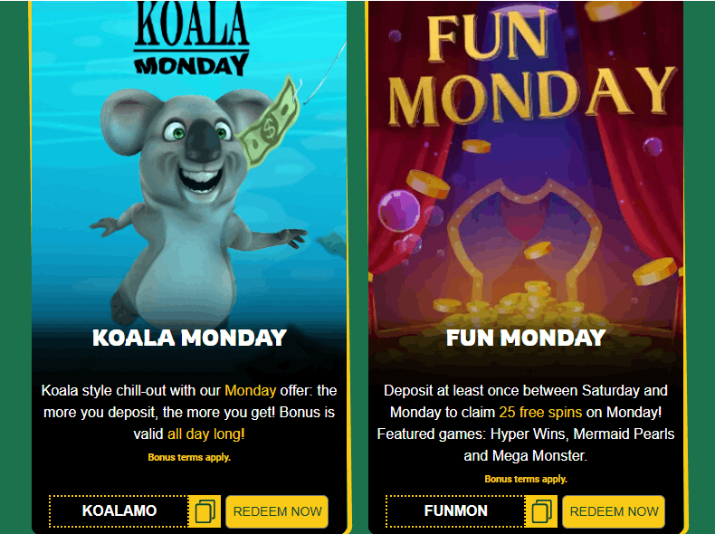 FairGo casino weekly bonuses