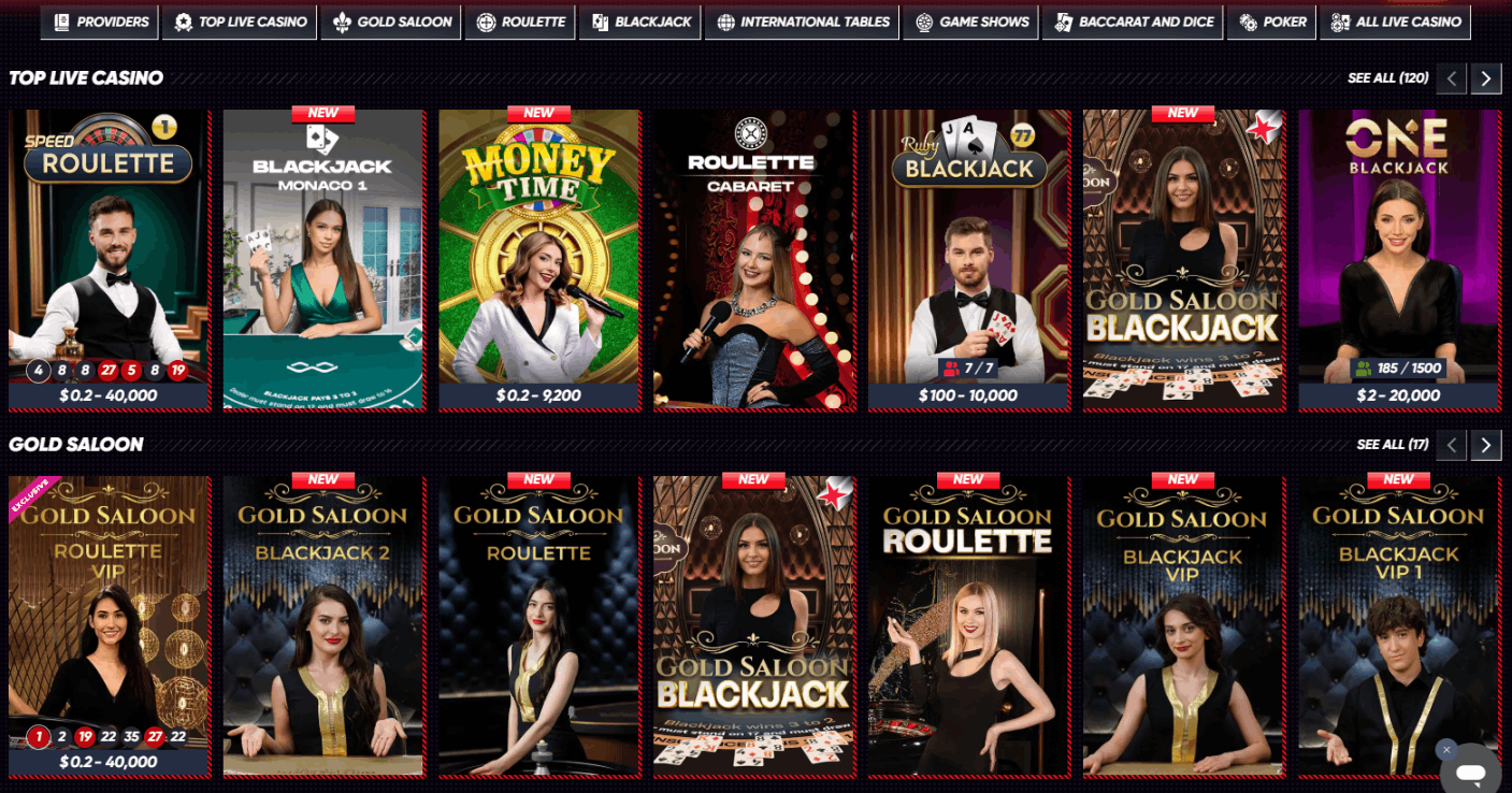 QuickWin Casino live dealers