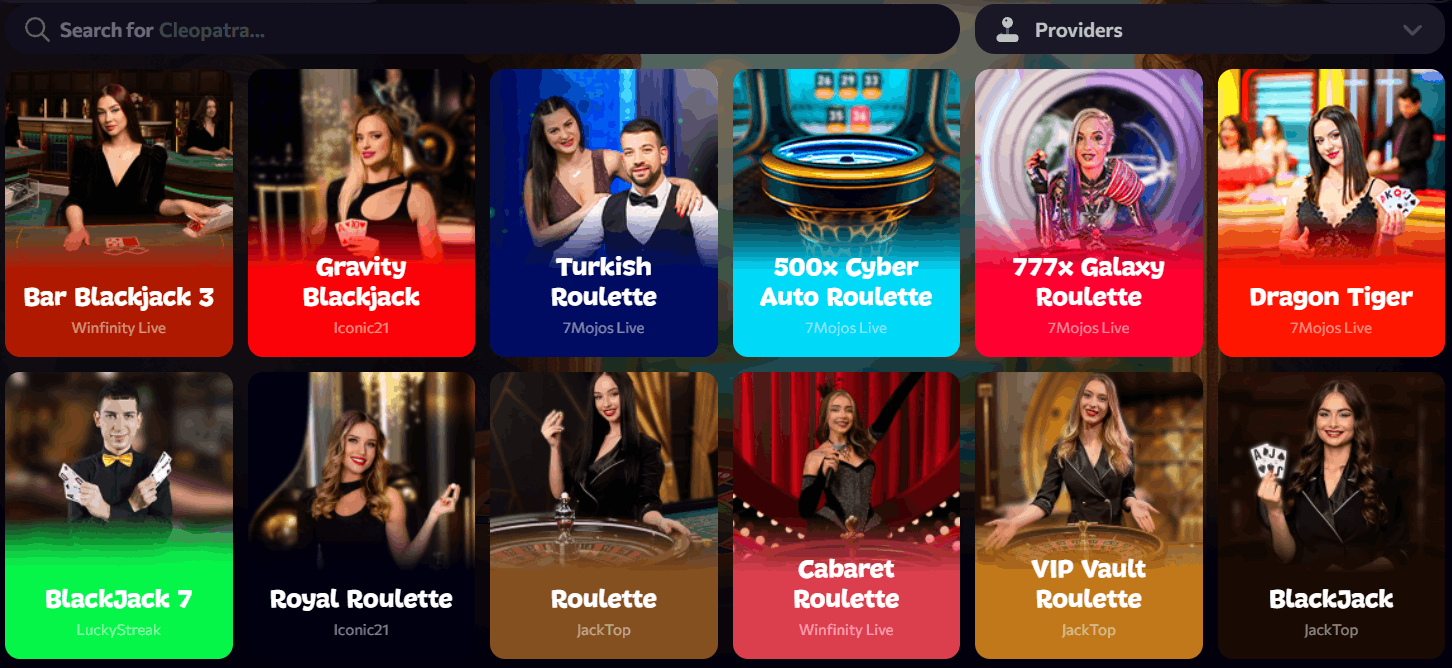 Aphrodite Casino live dealer games