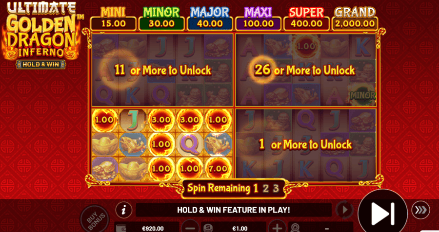 Ultimate Golden Dragon Inferno – Hold and Win