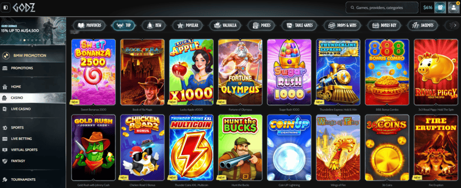 Godz Casino real money games