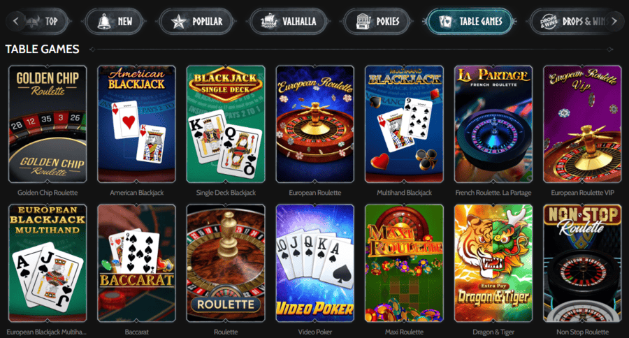 Godz Casino table games