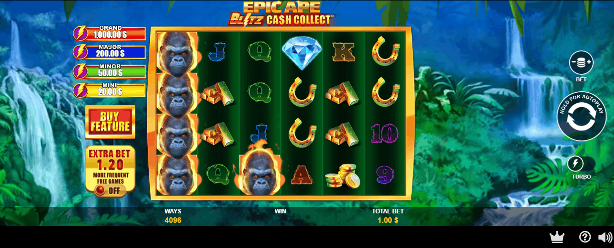 Epic Ape Blitz Cash Collect online pokie by Playtech