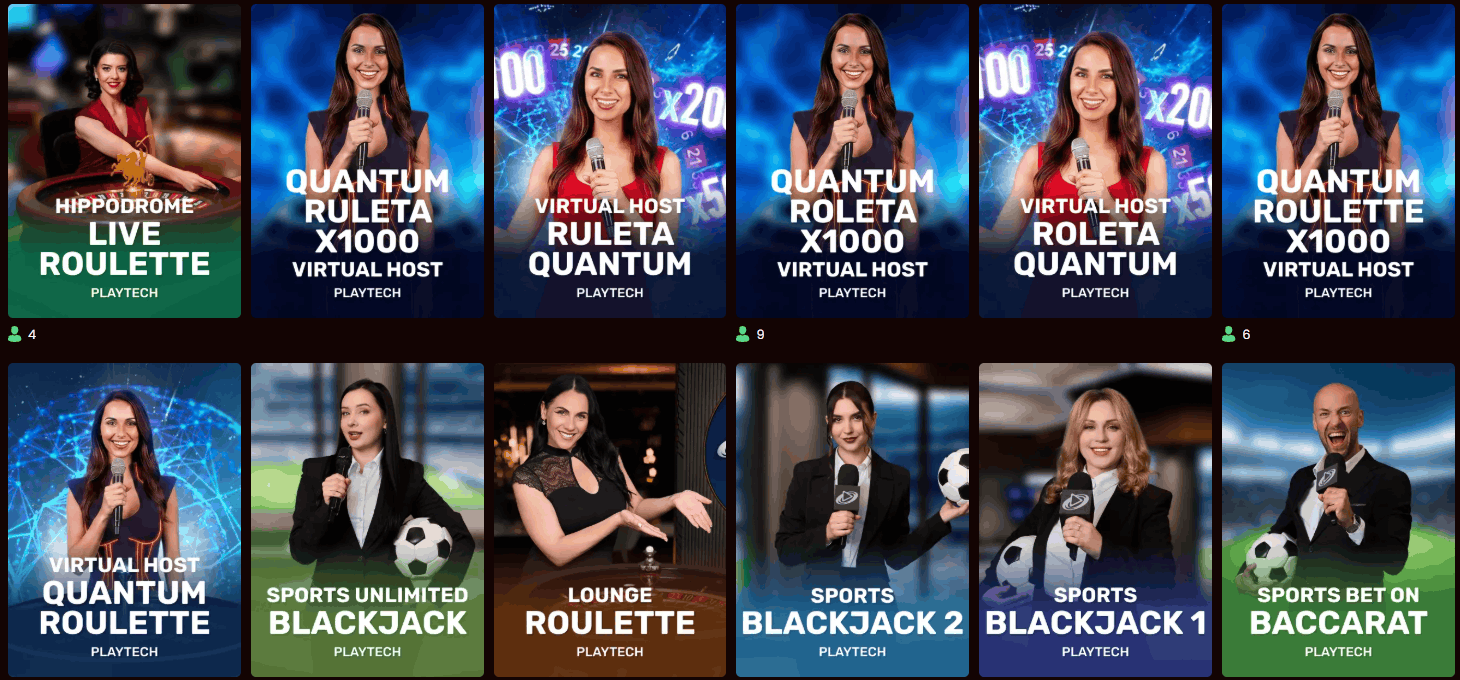 Live dealer games by Playtech