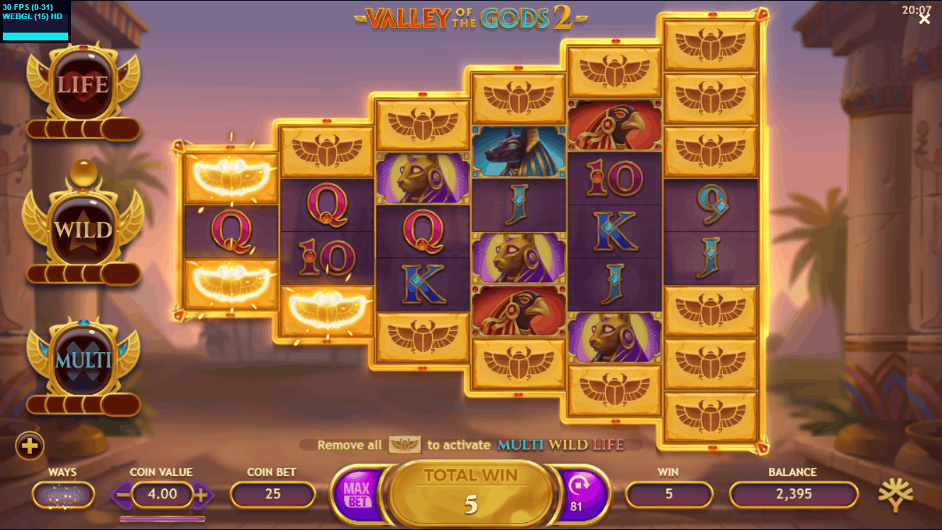 Online pokie Valley of the Gods 2 by Yggdrasil