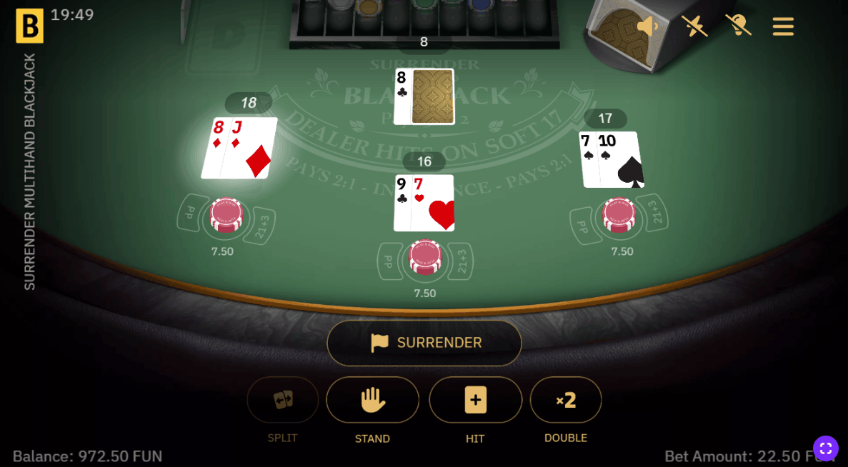 Surrender Multihand Blackjack